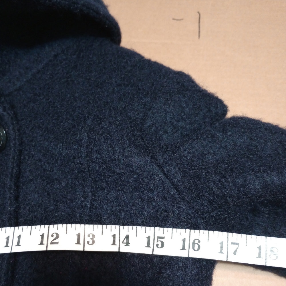 Guess Los Angeles Dark Blue Wool Asymmetrical Women's Blend Coat/Jacket S/Petite - Picture 16 of 17